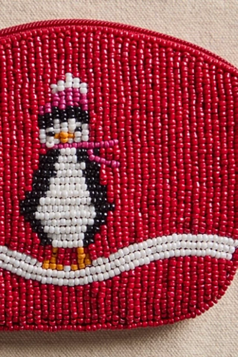 Petunia Penguin Beaded Wallet