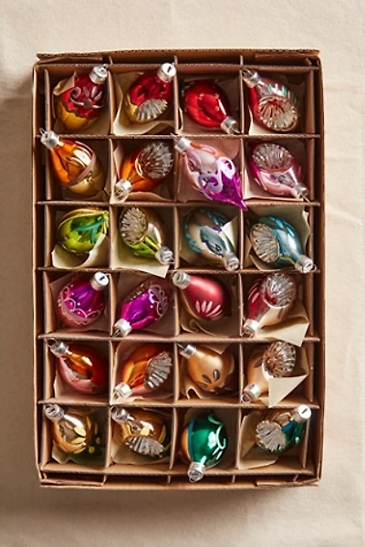 Vintage Color Glass Ornament Set