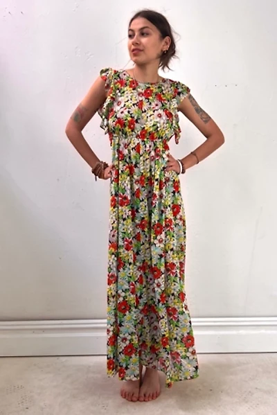 Vintage Dark Flowers Maxi Dress Selected by Anna Corinna