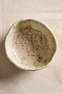 Alphabet Cross-Stitch Sampler Bowl