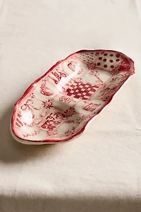 Red Tile Snack Tray