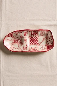 Red Tile Snack Tray
