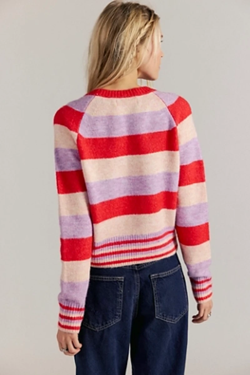 School Girl Striped Cardi