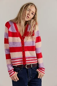 School Girl Striped Cardi