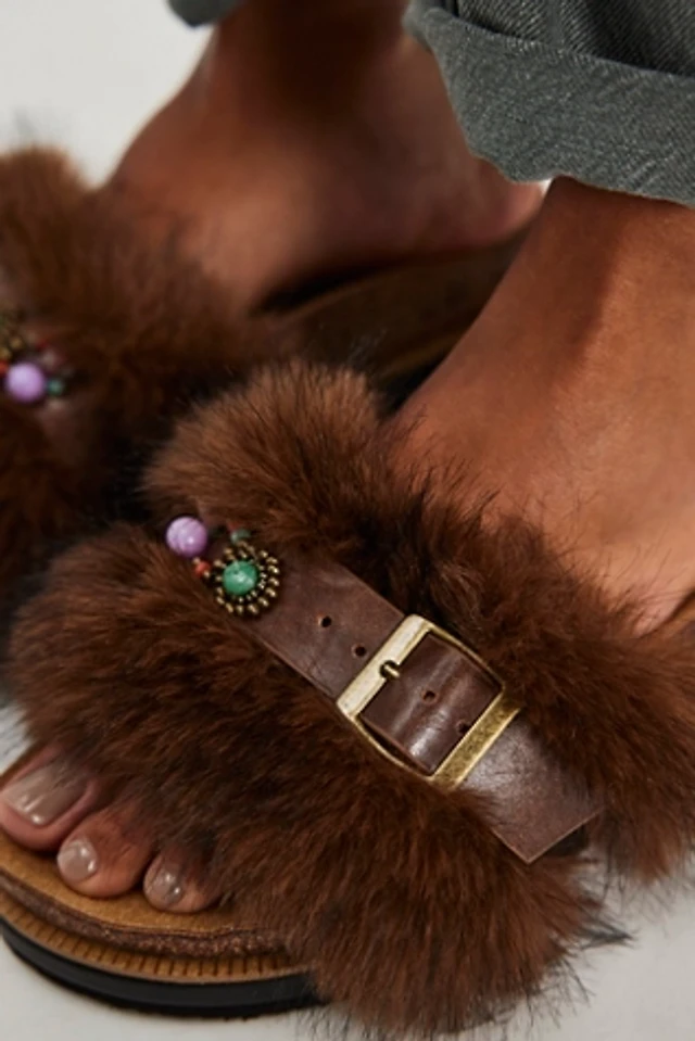 FP Collection Frankie Faux Fur Slide Sandals | The Summit