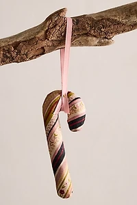Candy Cane Kantha Ornament