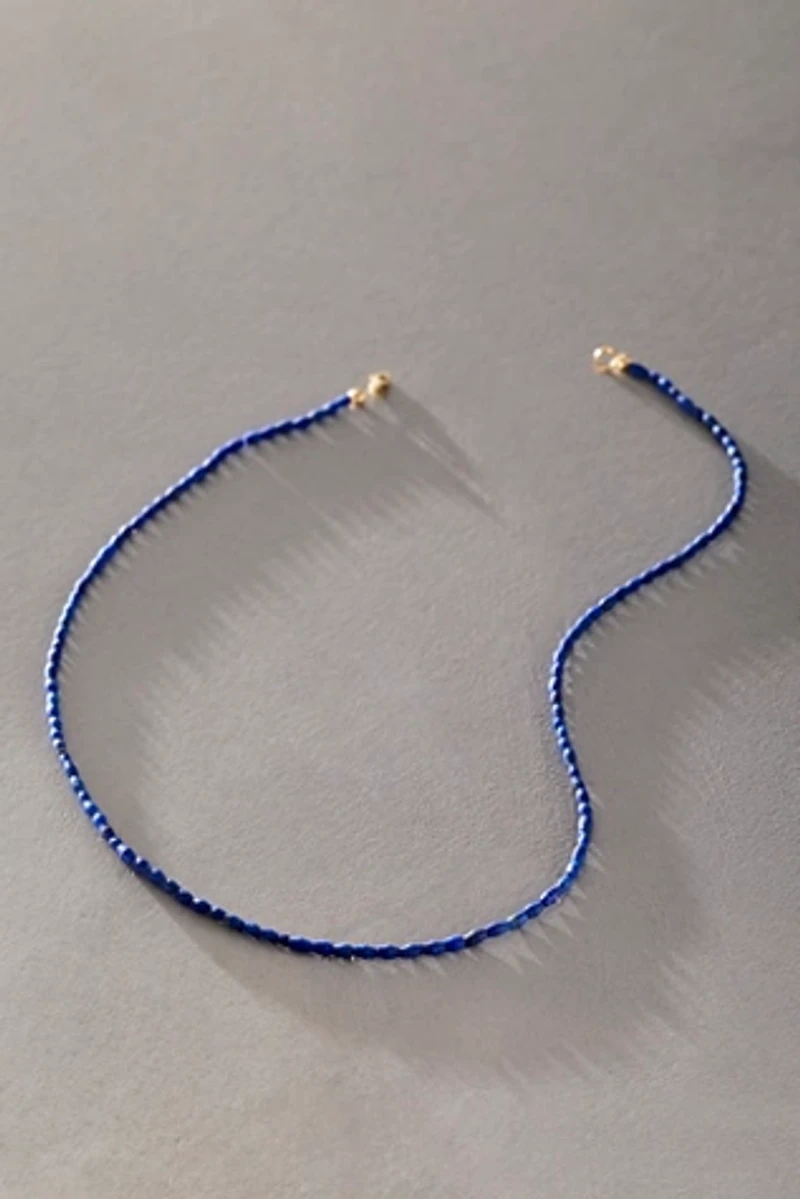 Takara Bead Strand Bicone Lapis Necklace