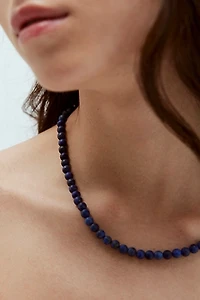 Takara Bead Strand Round Lapis Necklace