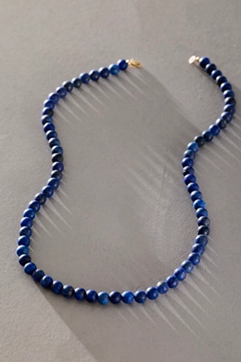 Takara Bead Strand Round Lapis Necklace