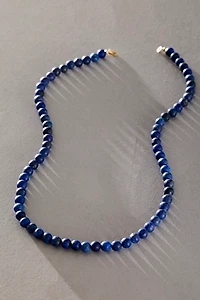 Takara Bead Strand Round Lapis Necklace