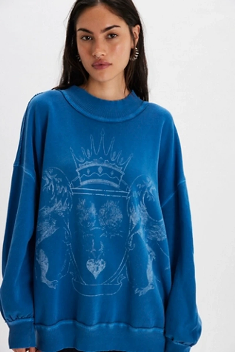 We The Free Palm Spring Turtleneck Graphic Pullover