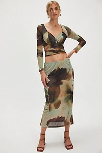 Valentine Reversible Mesh Midi Skirt Set