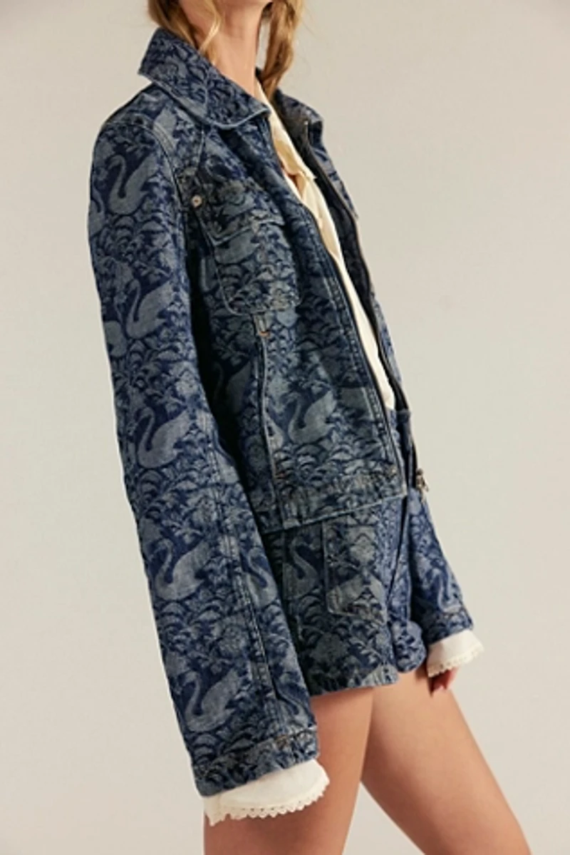 We The Free River Denim Printed Jacket