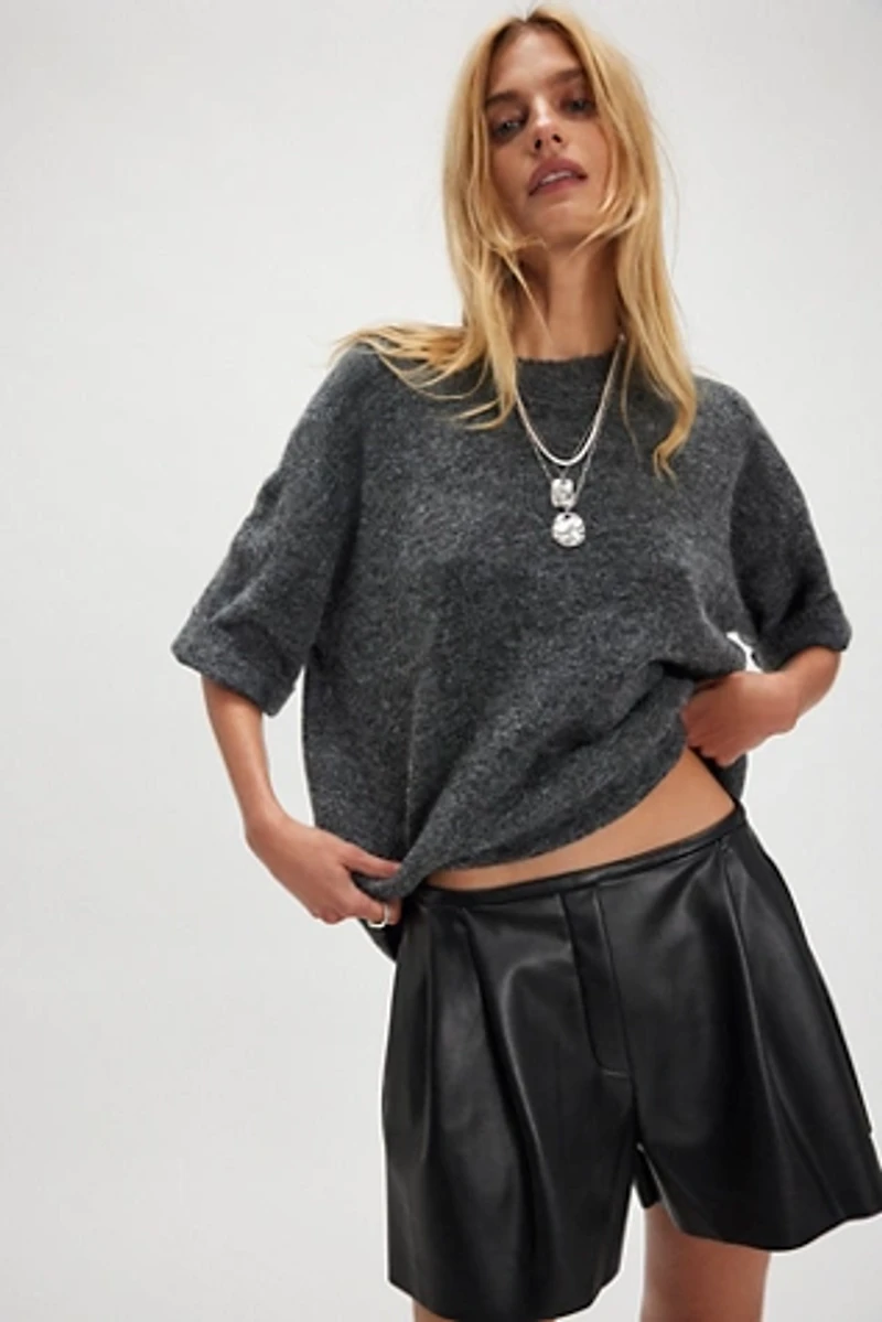 Norma Kamali Menswear Vegan Pleated Shorts