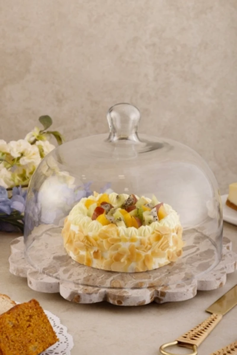 GAURI KOHLI Viola Onyx Serving Board with Cloche