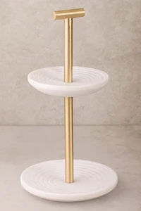 GAURI KOHLI Regalia Tiered Marble Jewelry Stand