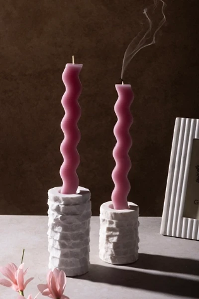 GAURI KOHLI Flores Marble Taper Candle Holders