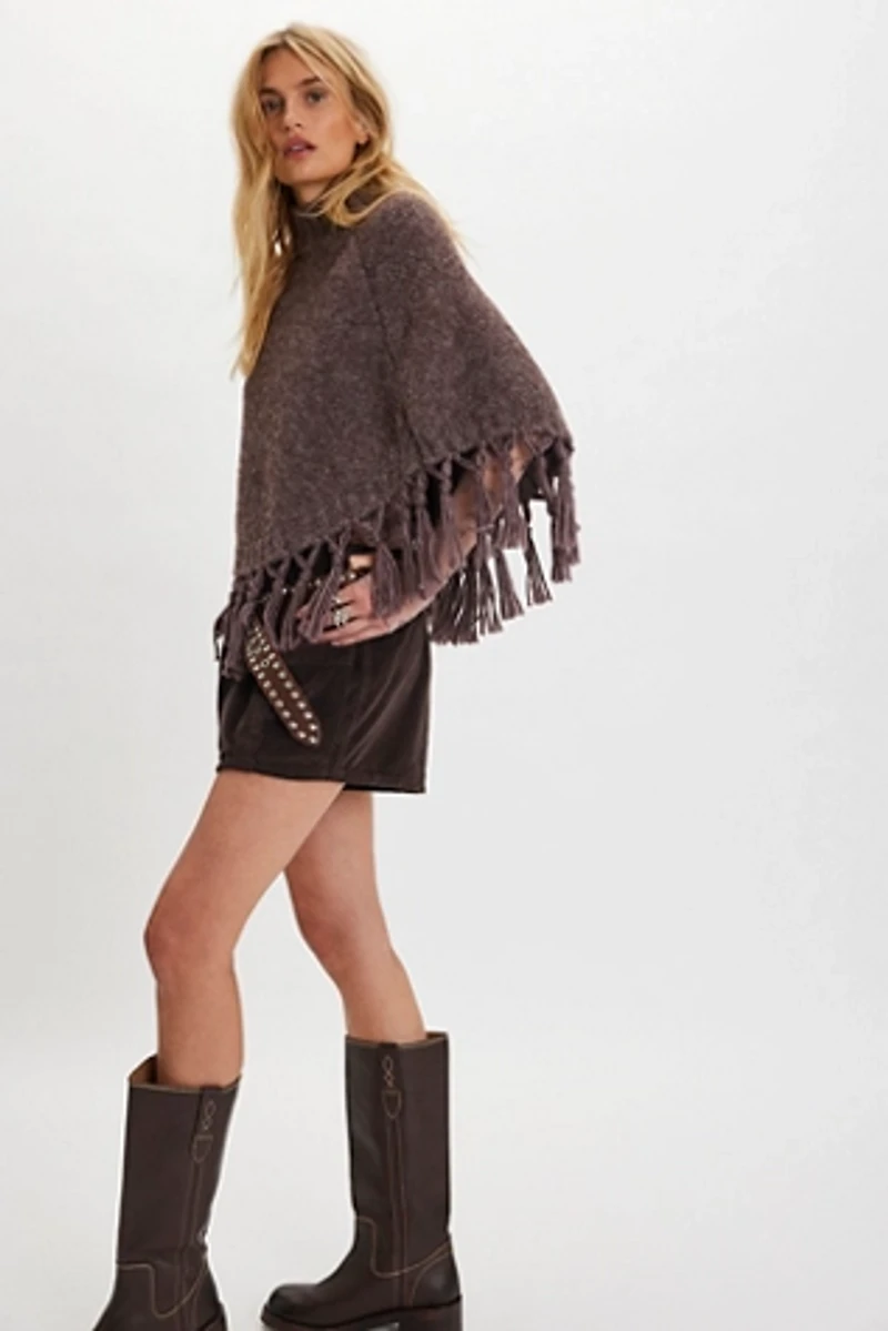 Emma Knitted Cropped Poncho