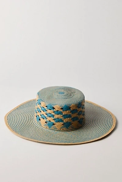 Eleganica Tropical Mar Azul Wide Brim Panama Hat