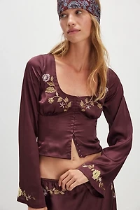 Autumn Bloom Midi Skirt Set