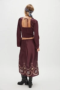 Autumn Bloom Midi Skirt Set