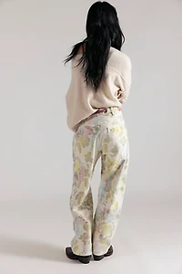 We The Free Moxie Printed Flocked Barrel Jeans