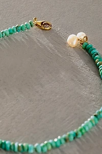 Atma Prema Turquoise & Pearl Charm Anklet