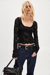 Kira Lace Long Sleeve Top
