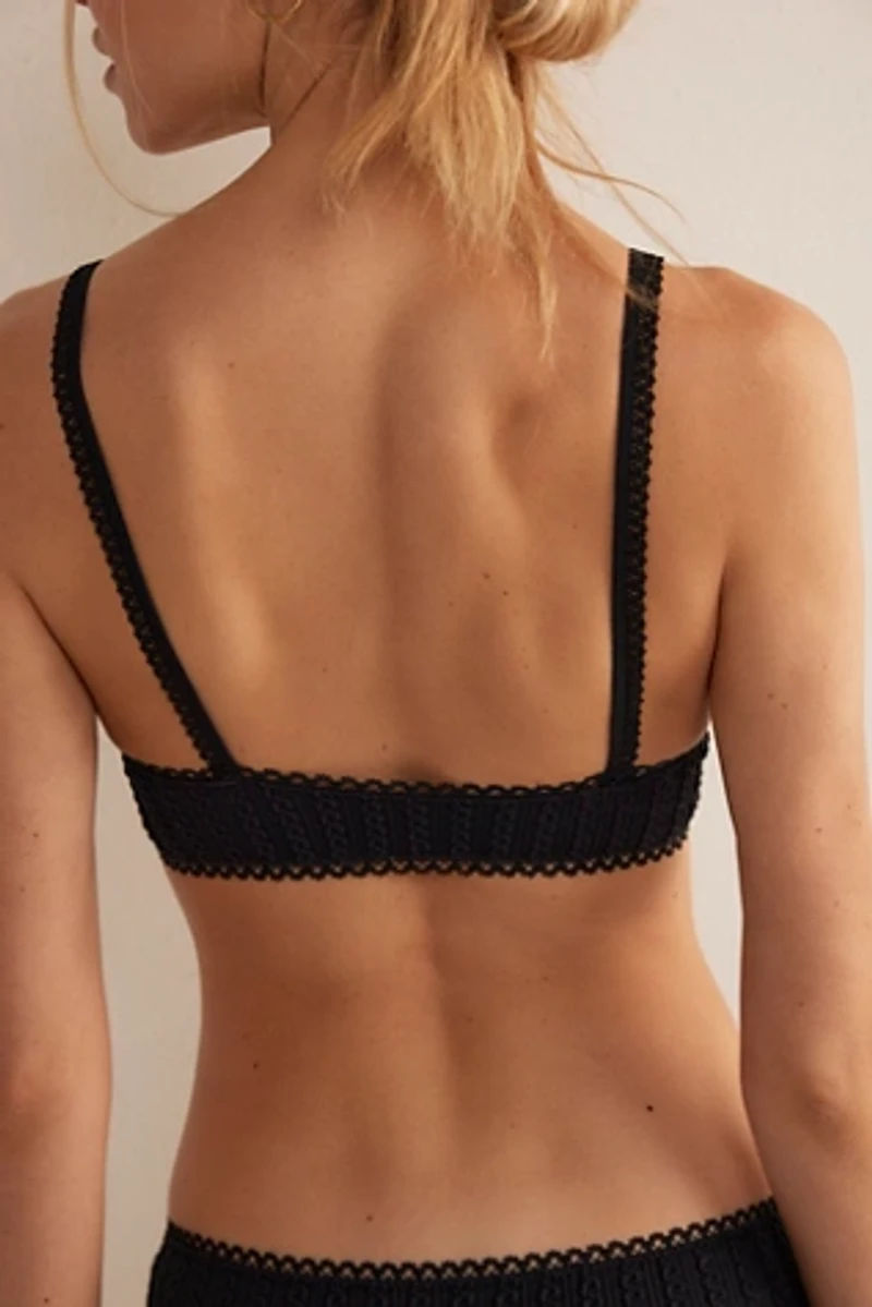 Ella Cable Knit Seamless Longline Bralette