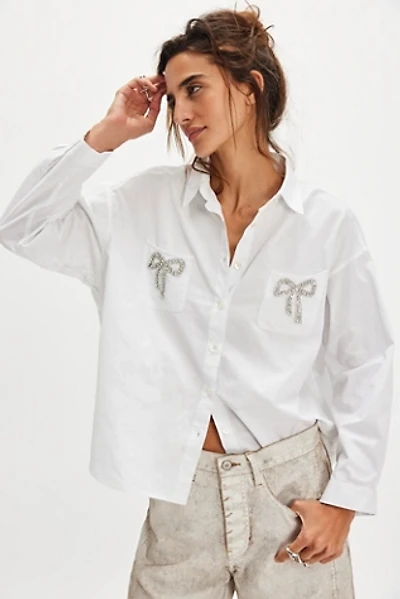 Nigel Preston Embellished Bow Button Down Shirt