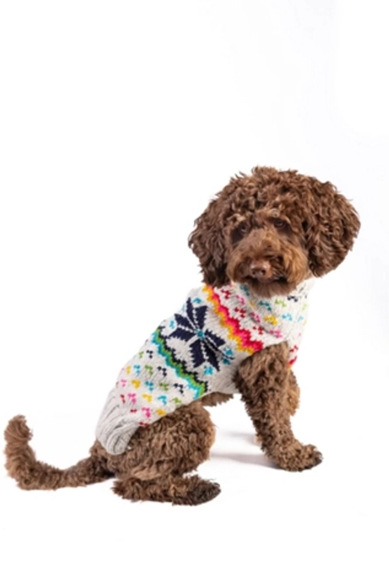 Chilly Dog Rainbow Snowflake Sweater