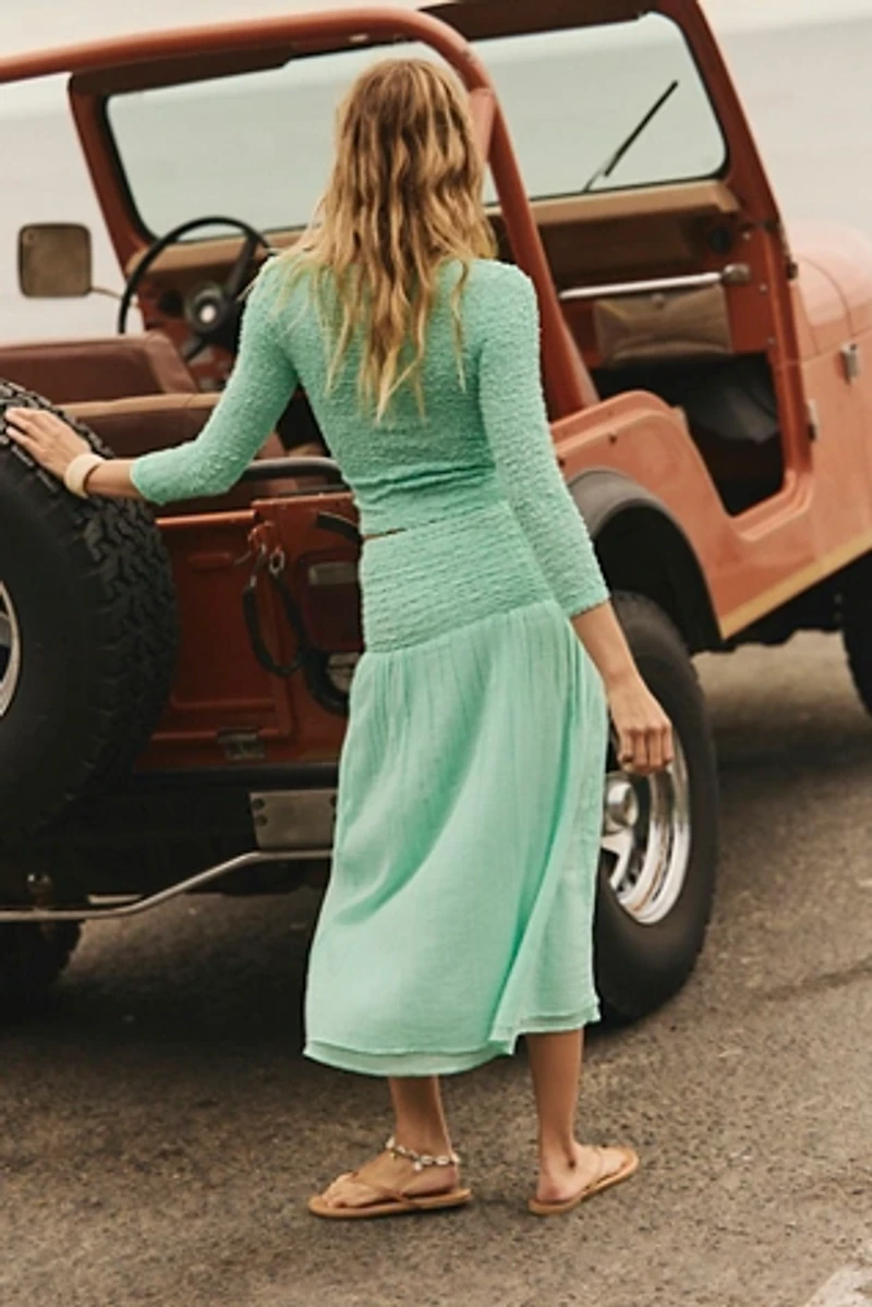 Pucker Me Up Midi Skirt Set