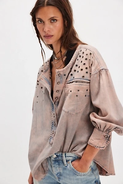 Tricia Fix Studded Denim Dreaming Top