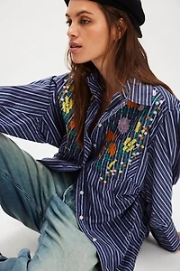 Tricia Fix Embroidered Sabine Striped Top