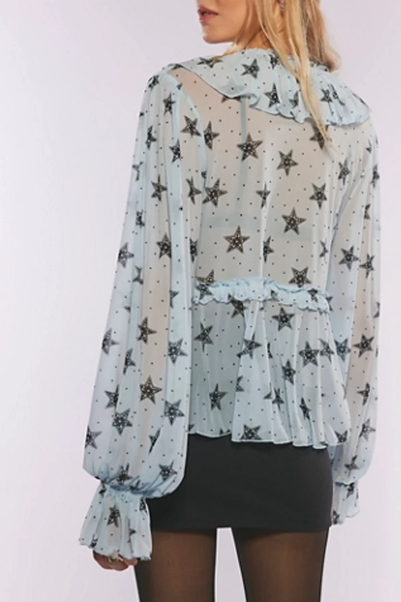 Fearless Long Sleeve Printed Top