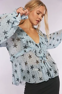 Fearless Long Sleeve Printed Top
