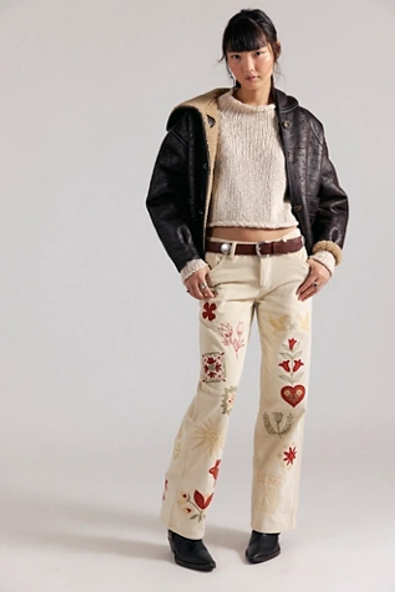 We The Free Tennessee Low-Rise Embroidered Corduroy Jeans