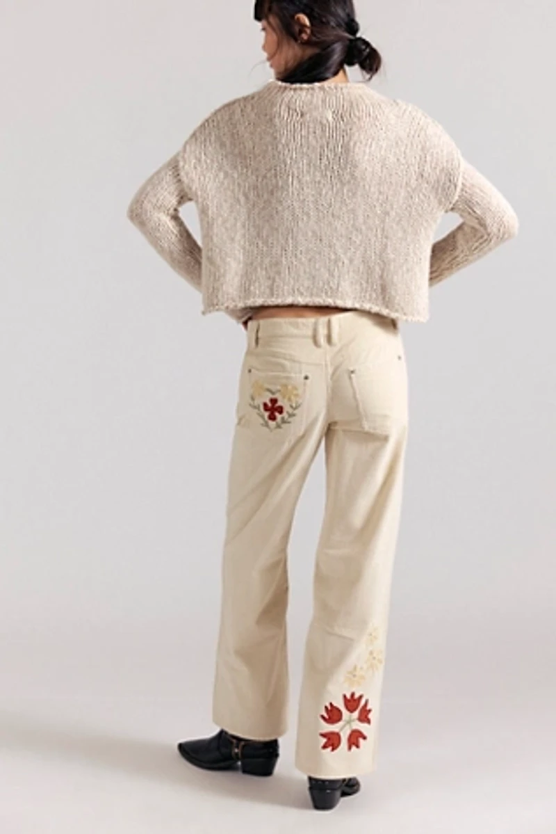 We The Free Tennessee Low-Rise Embroidered Corduroy Jeans