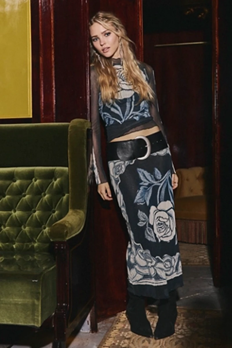 The Shadow Printed Midi Skirt Set