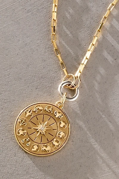 Maura Green Zodiac Wheel In Gold Charm