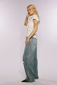 FP Exclusive OneTeaspoon Jackson Star Seam Studded Wide-Leg Jeans