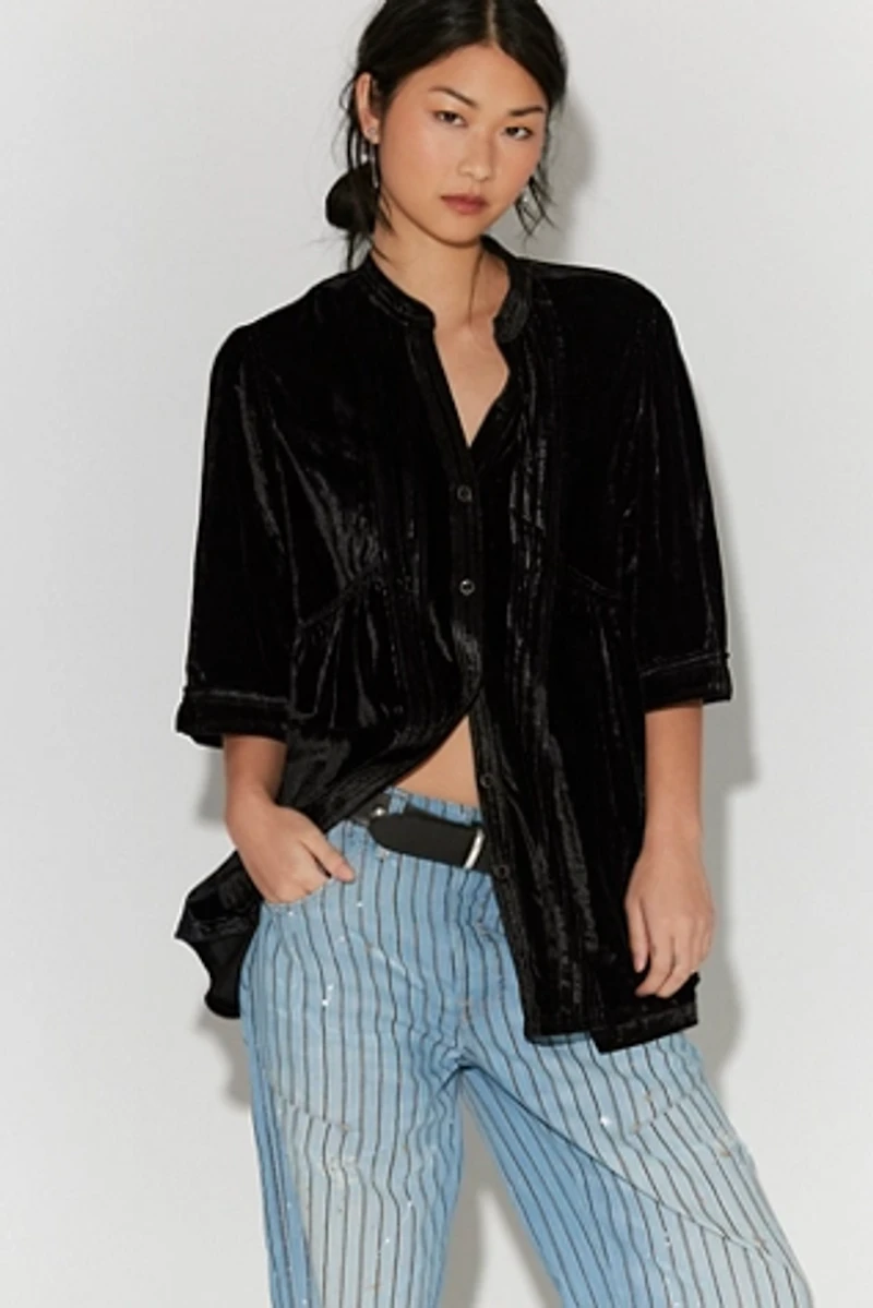 We The Free Velvet Willow Button Down