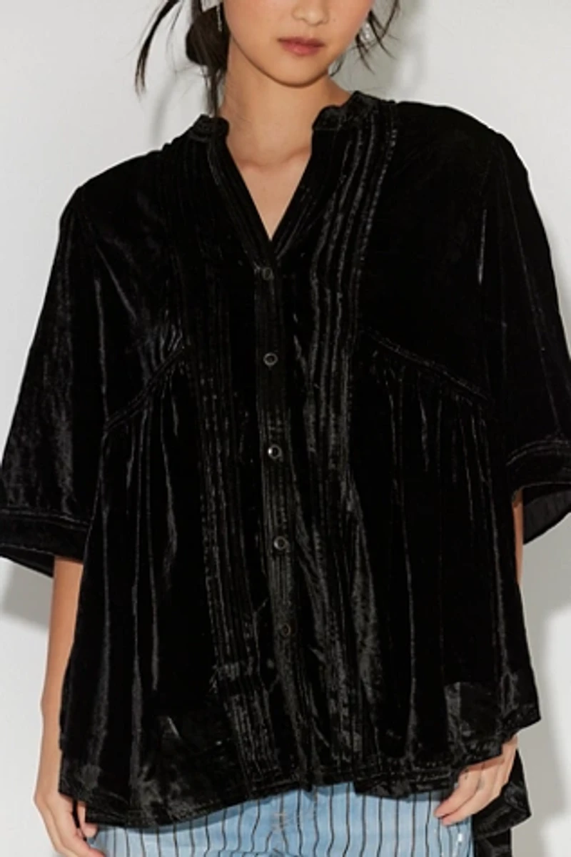 We The Free Velvet Willow Button Down