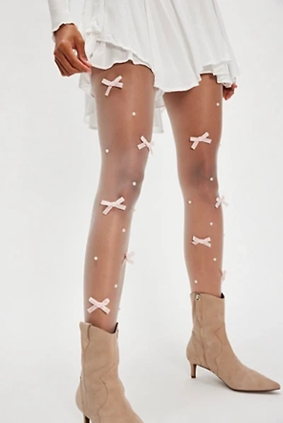 Nevermore Peek Bow Embellished Tights