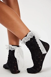 Laced Soft Bow Socks