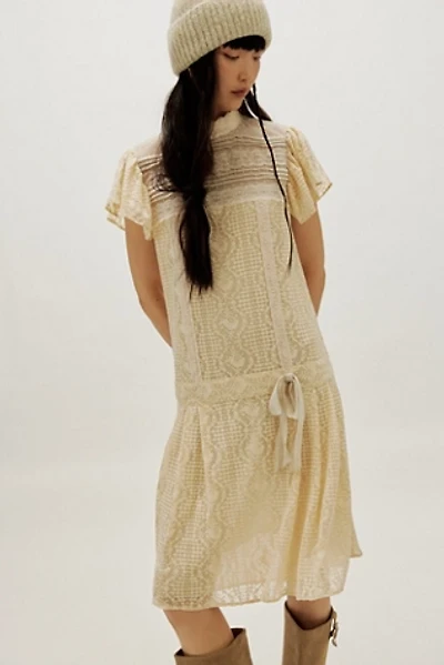 Anna Sui Drop Waist Lace Midi Dress