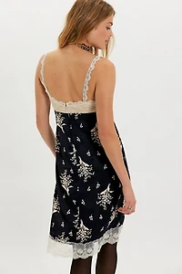 Anna Sui Lace Combo Slip Midi Dress