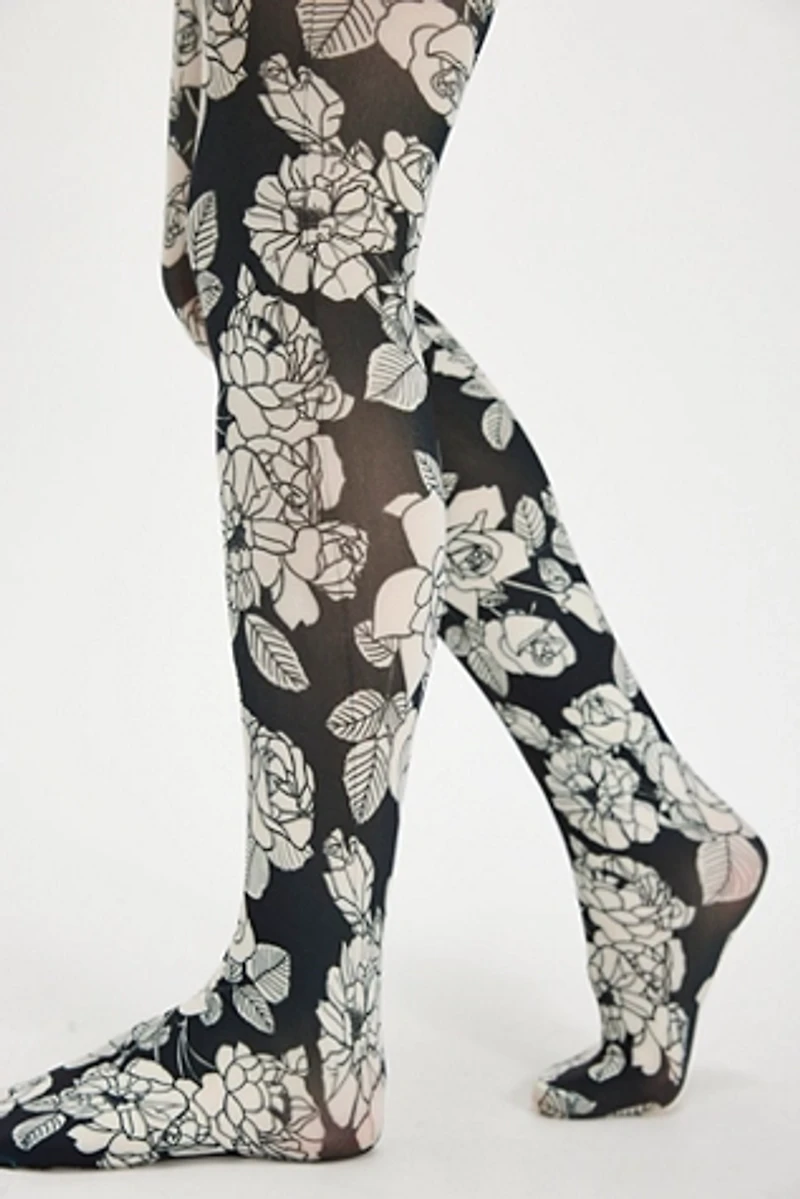 Monochrome Rose Tights