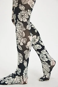 Monochrome Rose Tights