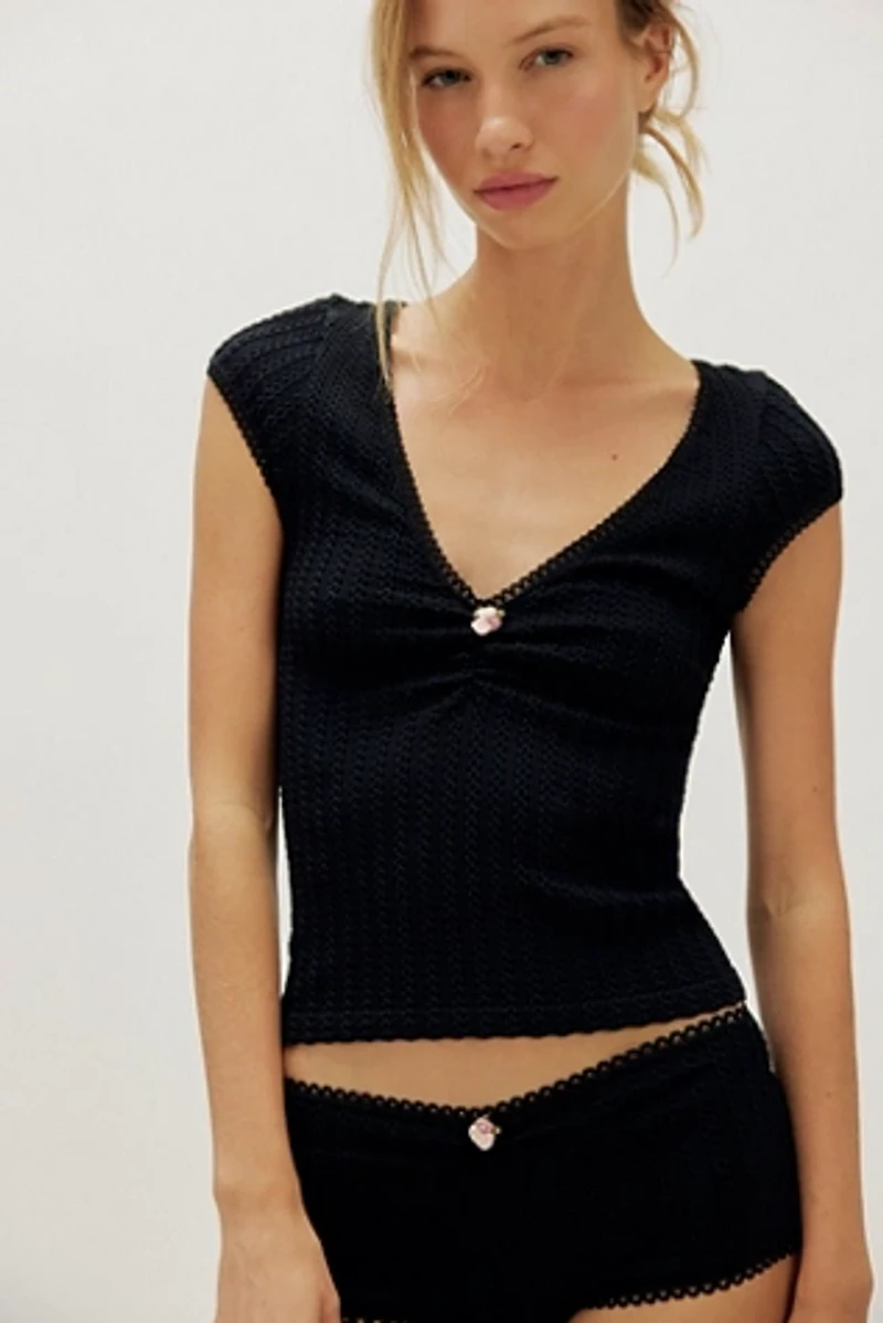 Ella Cable Knit Seamless Tee